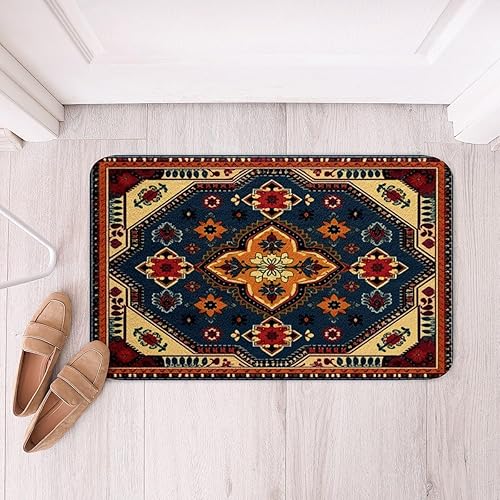 Miniatura 38 de Erosebridal Tapete de baño oriental vintage, Art Deco floral para puerta de entrada, tapete de baño tribal bohemio, tapete de baño tradicional