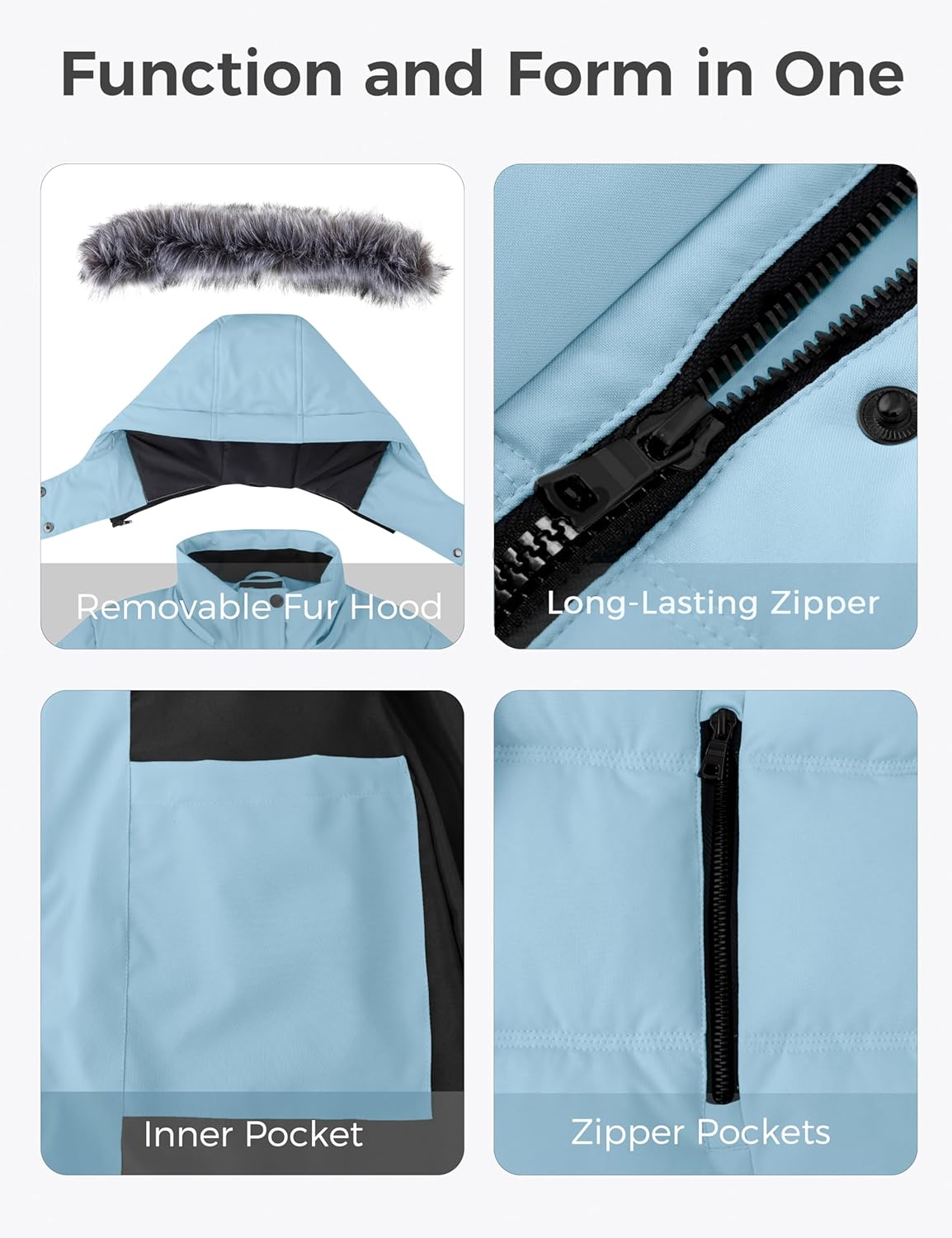 wantdo Women's Recycled Puffer Jackets Warm Winter Coats Long Winter Jacket Puffy Coat - Image 5