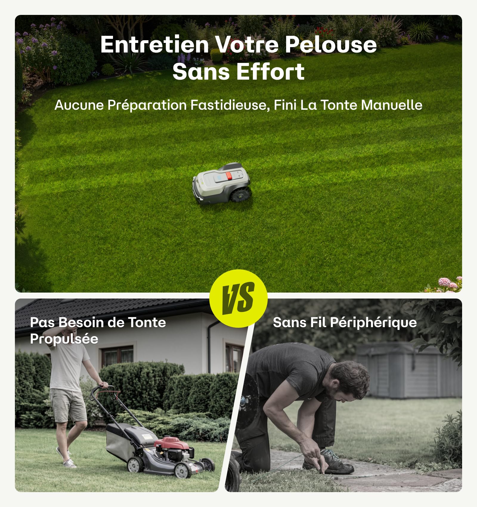 RoboUP Robot Tondeuse sans Fil Périphérique T600 — vue 2