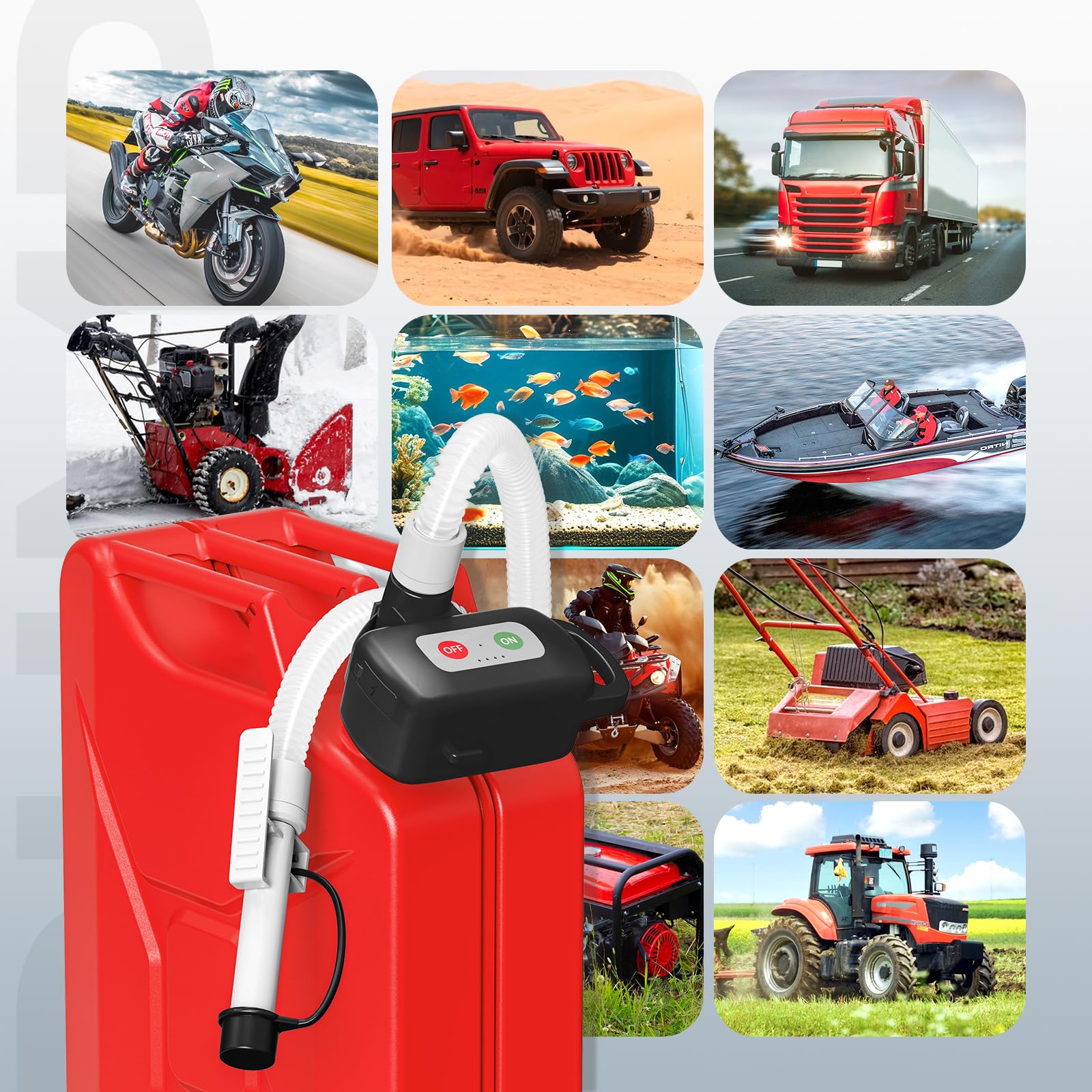 Pompe de transfert de carburant avec capteur d'arrêt automatique Noire | Pompe Diesel Pompe à essence à piles, Pompe de transfert de liquide rechargeable pour essence, diesel et huile