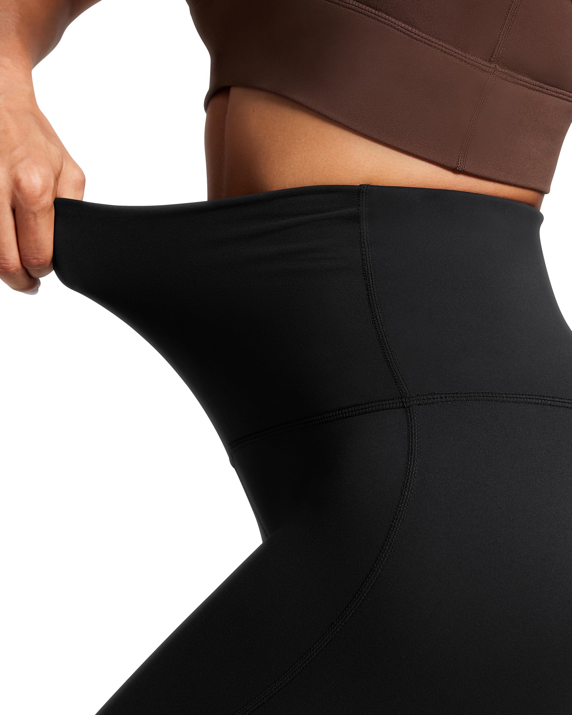 QUEENIEKE Damen Yoga Capris Power Flex Mittlere Taille Hosen Laufhose Training Laufende Leggings 55.9 cm