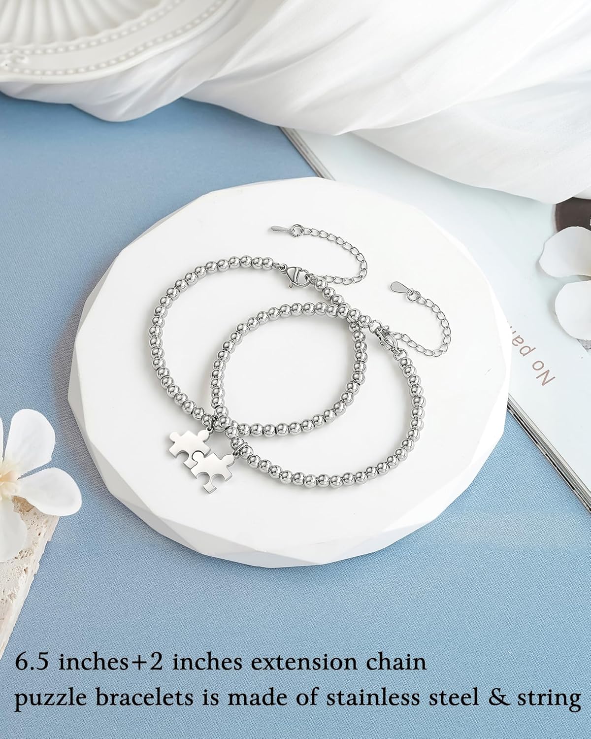 Puzzle Friendship Bracelet Best Friend Jewelry Gifts for Her - Image 4