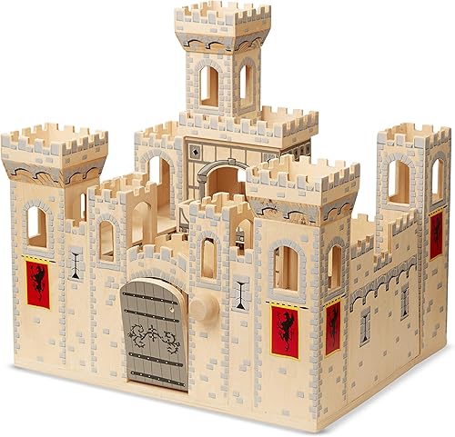 Castillo medieval de madera plegable lujoso de Melissa  Doug con bisagra para un almacenamiento compacto disponible en Yaxa Costa Rica