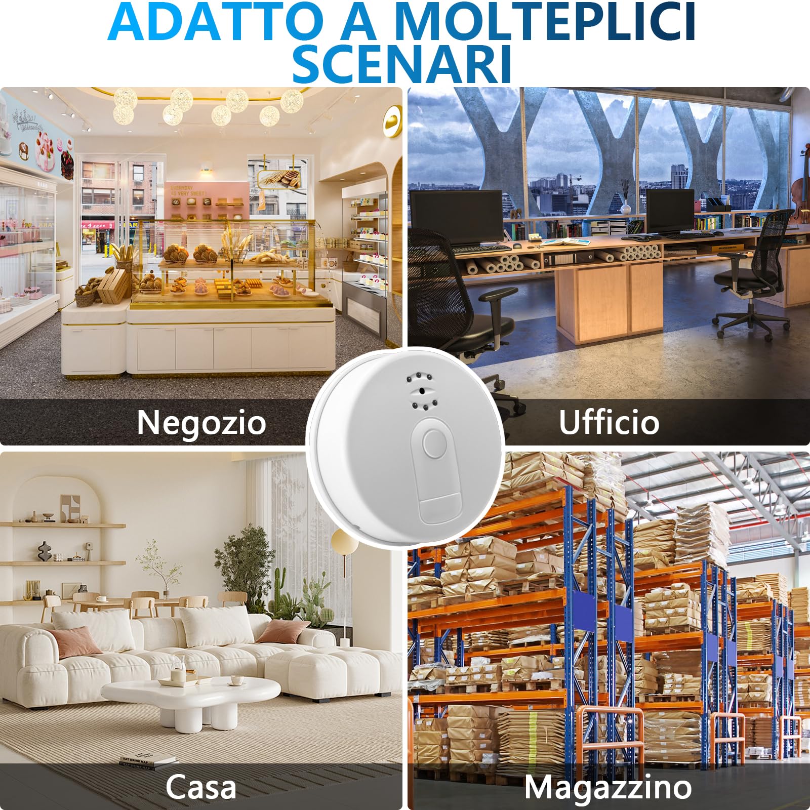 LXMIXMI Telecamera Nascosta Wi-Fi 5G, Telecamera Nascosta in un Rilevatore di Fumo, Telecamera Spia Wi-Fi HD 1080P con Visione Notturna, Rilevamento del Movimento e Registrazione in Loop