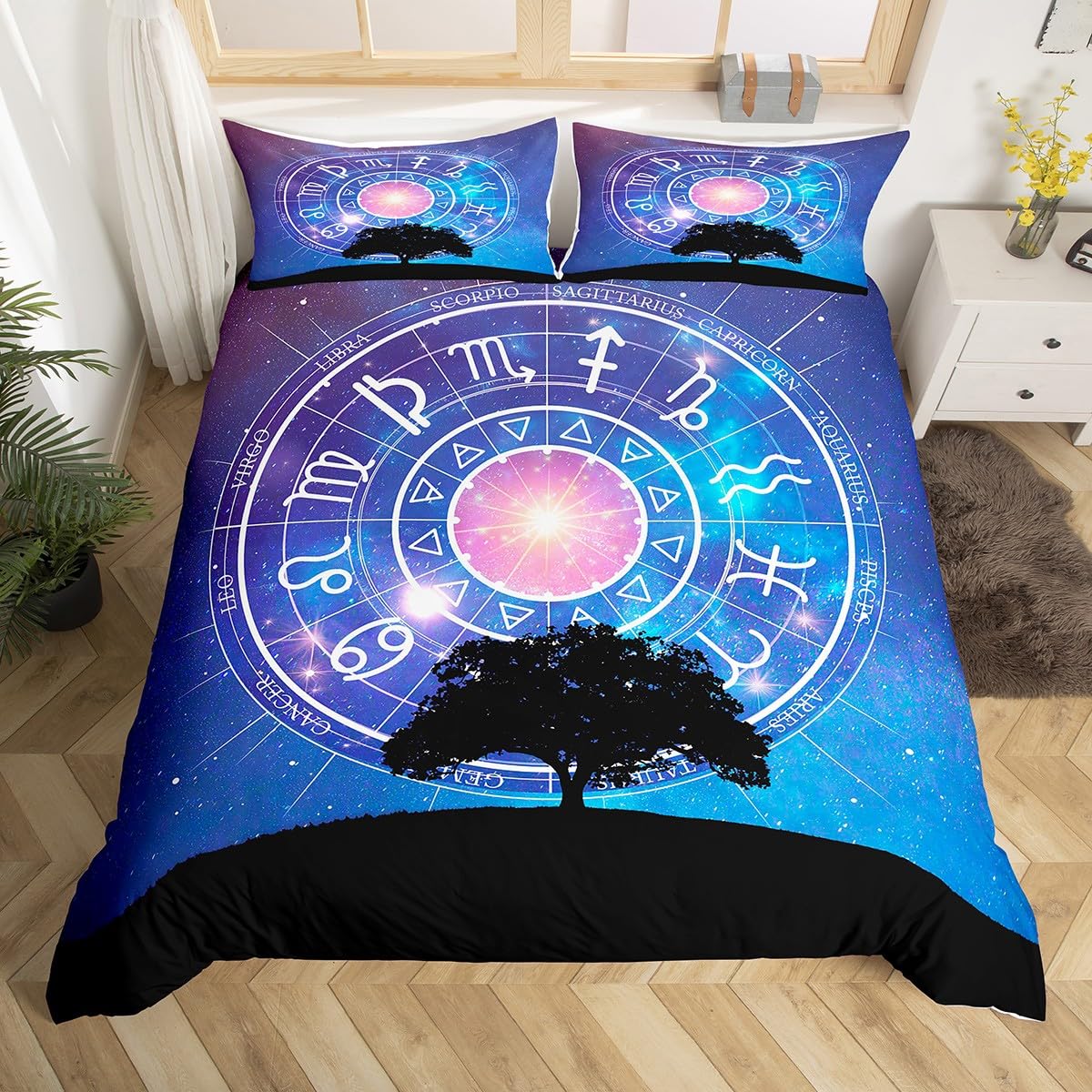 Housse de couette 12 horoscope parure de lit 200x200 cadeau idéal ado fille
