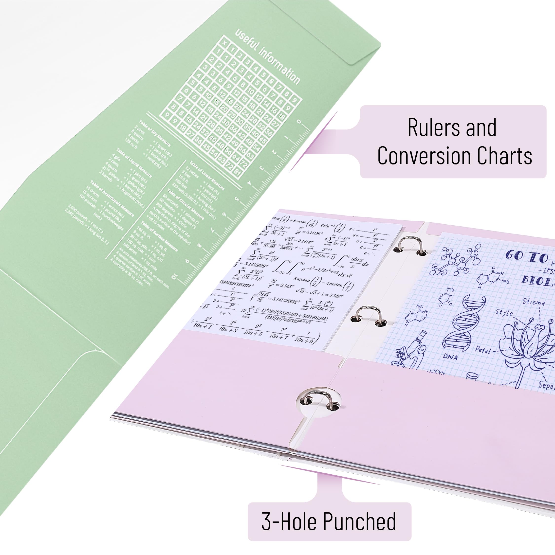 Mr. Pen- Pocket Folders, 4 Pocket, 4 Pack, Pastel Colors, Folders with Pockets 3 Hole Punched, Folder, Binder Folder: Pastel 24 Pack