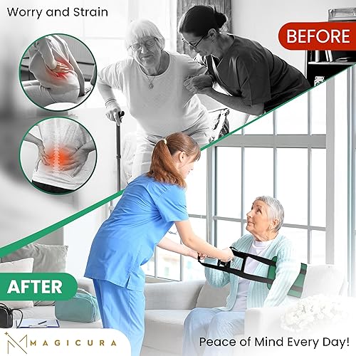 Miniatura 2 de Eslinga de transferencia de 300 libras, silla de transferencia de elevación para ancianos, cinturones de marcha para personas mayores, correa de