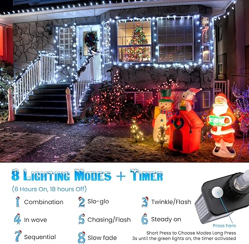 Miniatura 4 de Toodour Luces de Navidad C9 para exteriores, 33 pies, 50 luces LED de Navidad, luces decorativas de Navidad facetadas de fresa, luces decorativas de