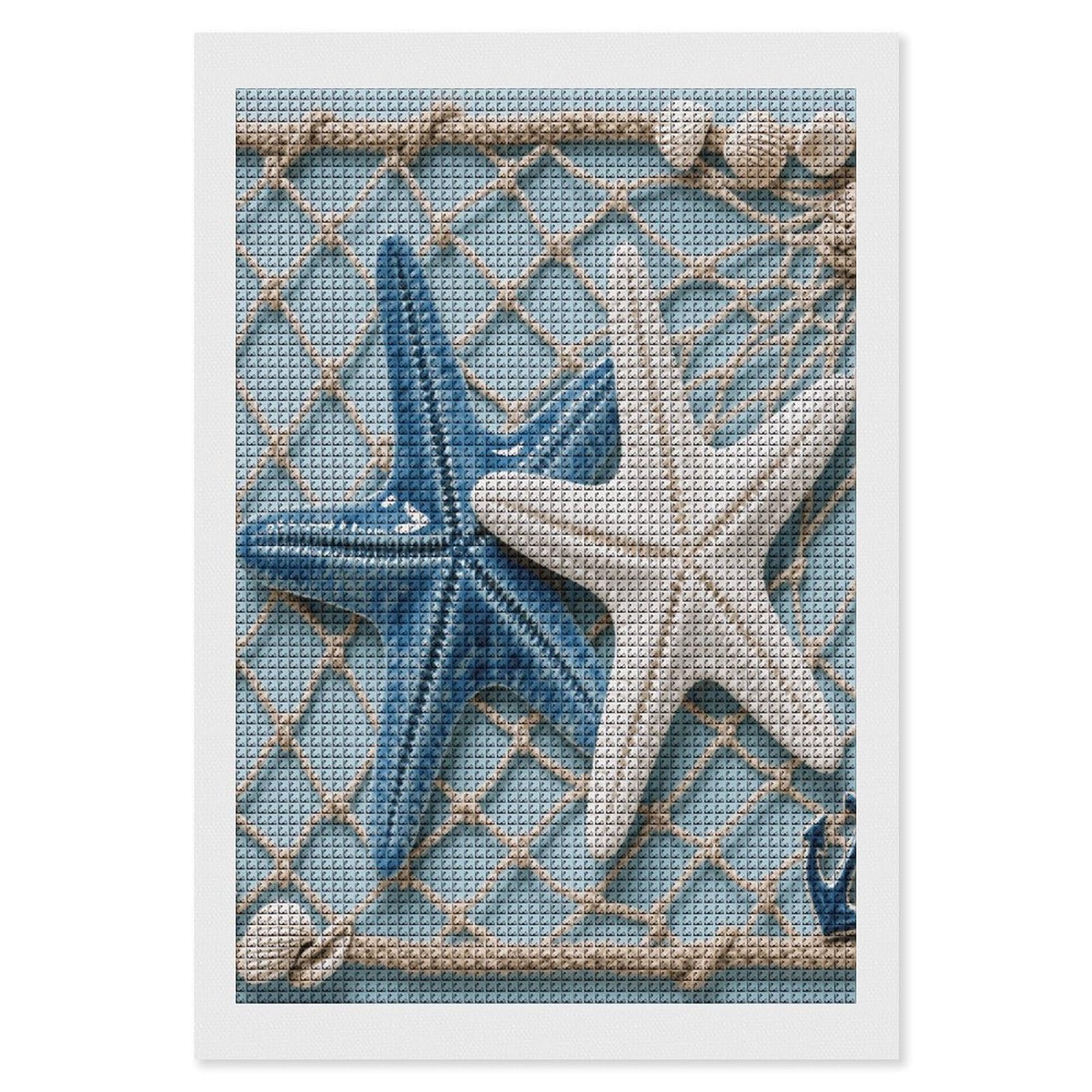FodPand Sea Theme Starfish 5D Diamond Painting Kits for Adults Beginners Full Drill Square Diamond Dots Pictures Gem Art Supplies for Home Wall Room Decoration DIY Craft Set Gift 8x12
