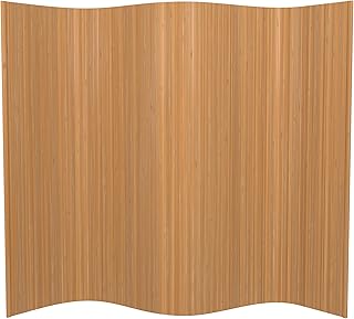 Red Lantern 6 ft. Tall Bamboo Wave Screen - Natural