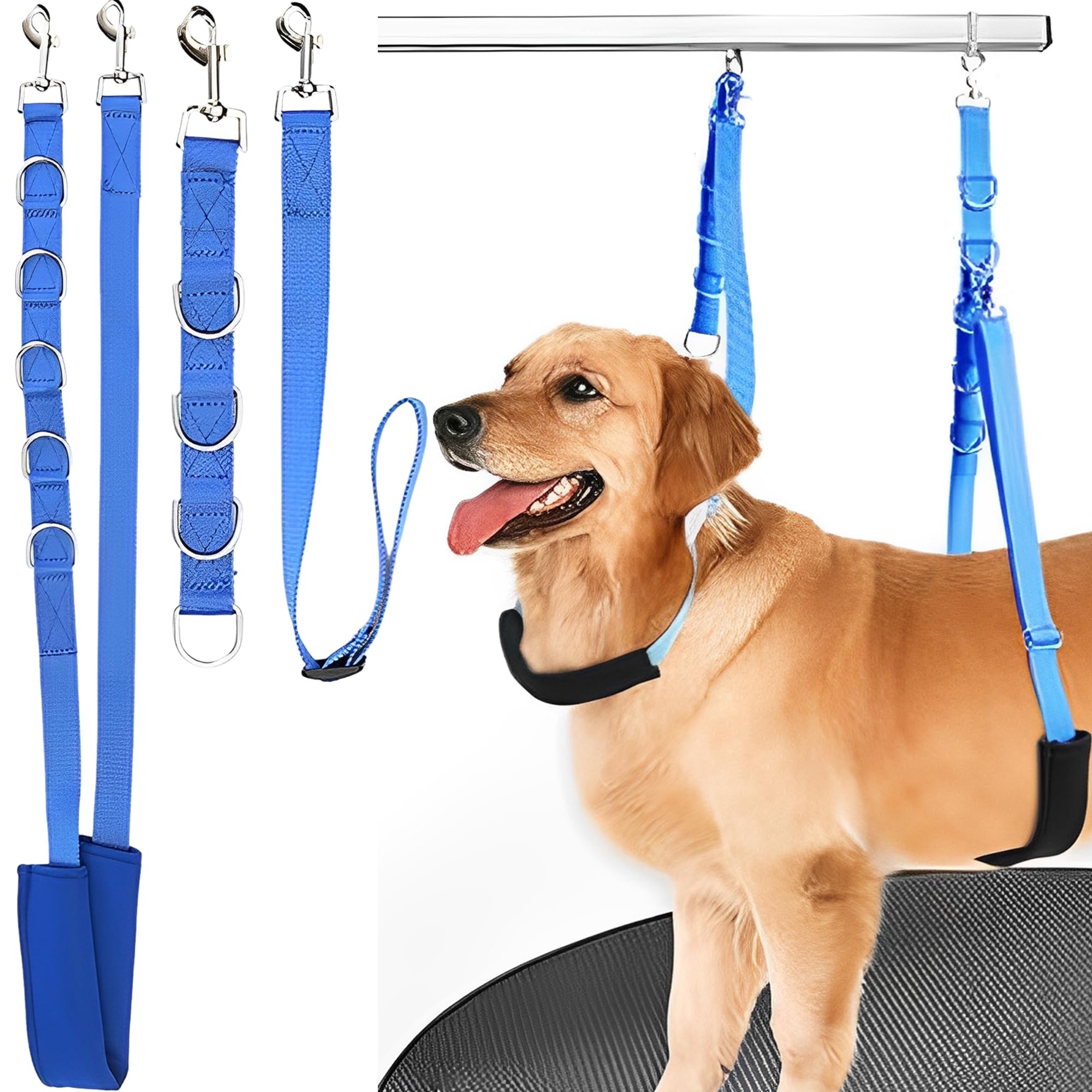 LEIBOU H-vorm huisdier verzorging tafelarm met strop en klem voor honden en katten Heavy Duty aluminium frame met 35,4 inch verstelbare hoogte en 36,2 ~ 50 verstelbare breedte (H-vorm arm