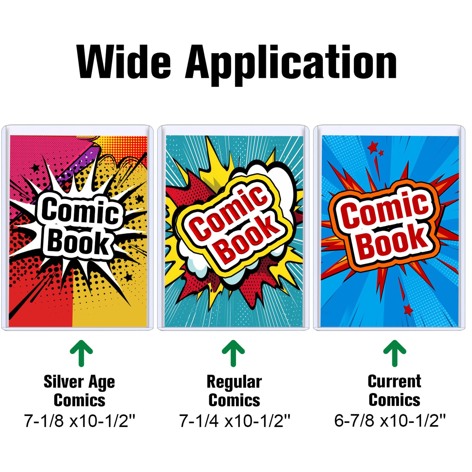 5PCS Comic Book Toploader, Premium PVC Hard Sleeves for Current/Silver Age Comics, 7.6x11 Inch Crystal Clear Protection, for Display & Storage Holder Comic Book Top Loader (5)