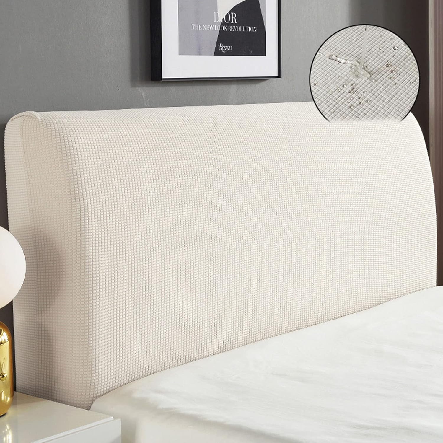 Waterproof Bed Headboard Covers, Stretch Headboard Slipcover for Queen King Size Headboard Slipcover Dirtproof Protector for Bedroom Decoration (Matcha,220cm/86.6in)