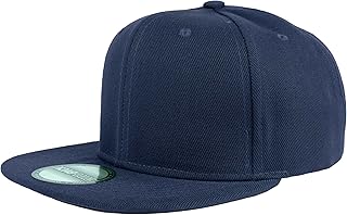 Snapback Hats for Men - Flat Bill Brim Baseball Cap Hat - Plain Blank Adjustable