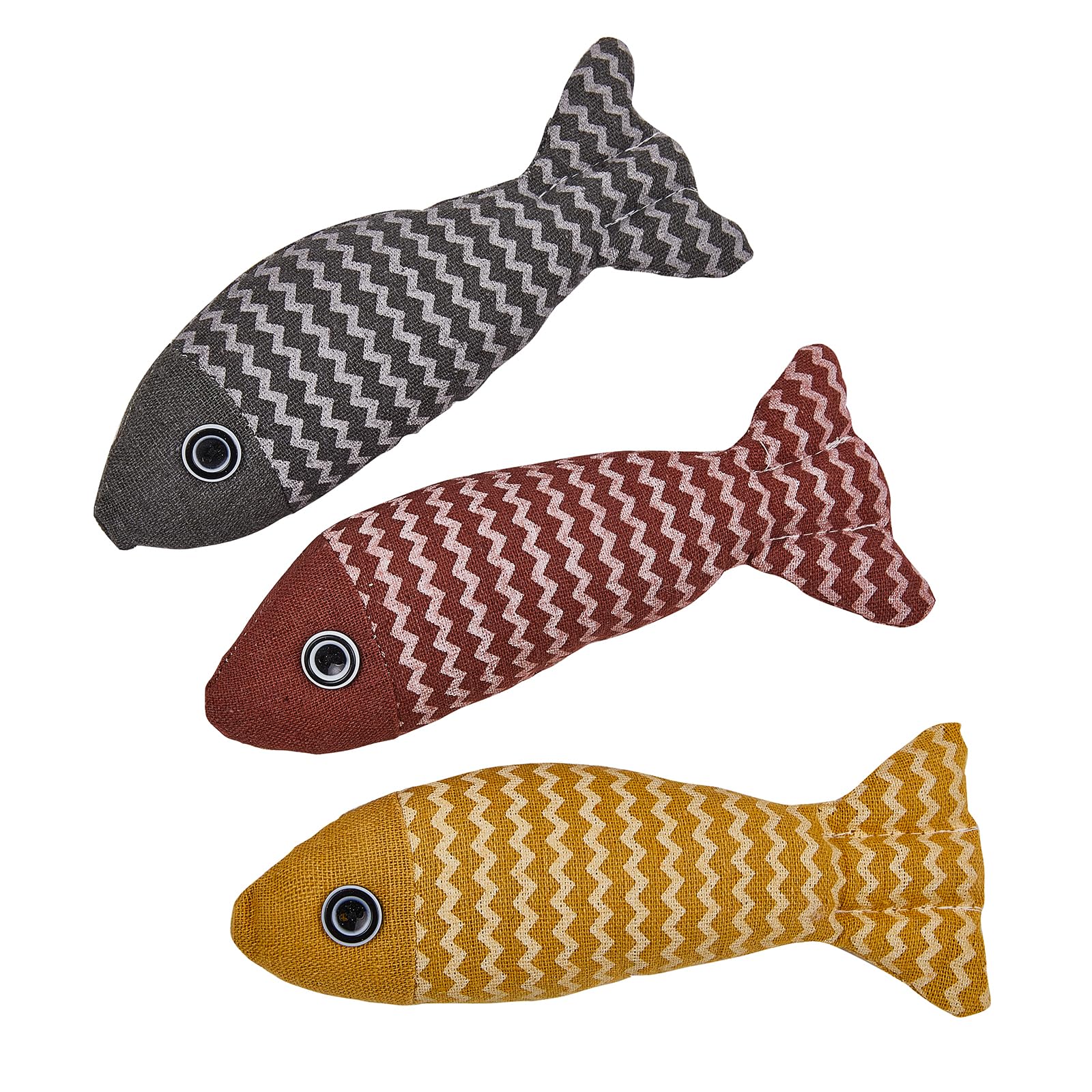 FTQEVLBM Cat Toys Saury Fish, 3 Pack Catnip Crinkle Sound Toys, Soft and Durable, Interactive Cat Kicker for Indoor Kitten Exercise