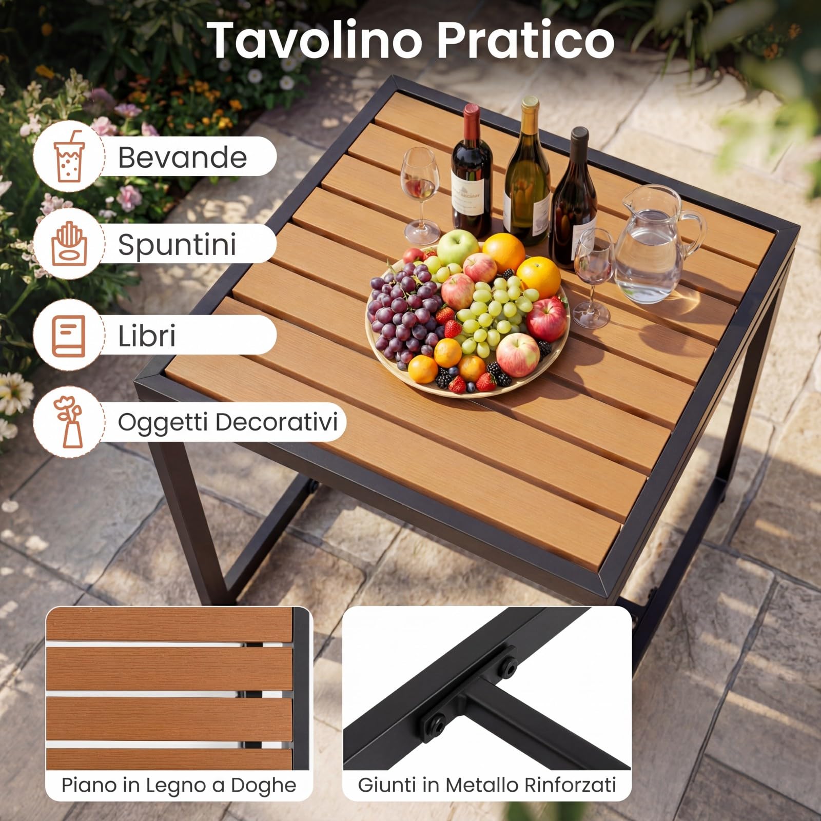 COSTWAY Set Salottino da Esterno in Rattan 3 pezzo, Set Mobili da Giardino Include 1 Tavolino Quadrato e 2 Poltrone Comode con Cuscino Imbottito e Telaio in Acciaio, per Balcone e Terrazzo (Grigio)