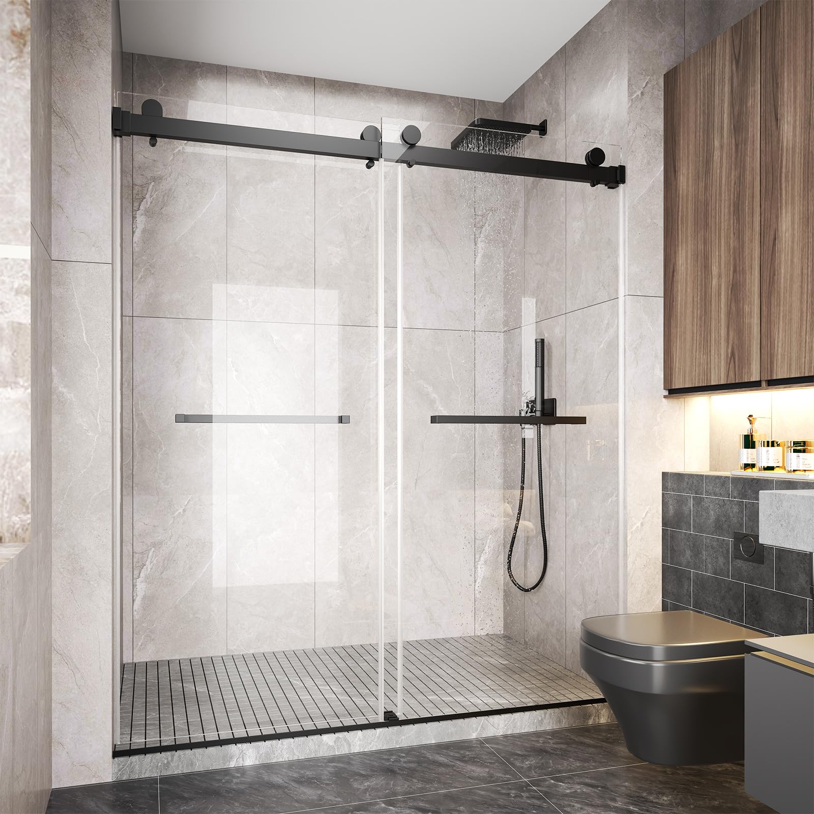BATHWILLER Frameless Sliding Shower Door