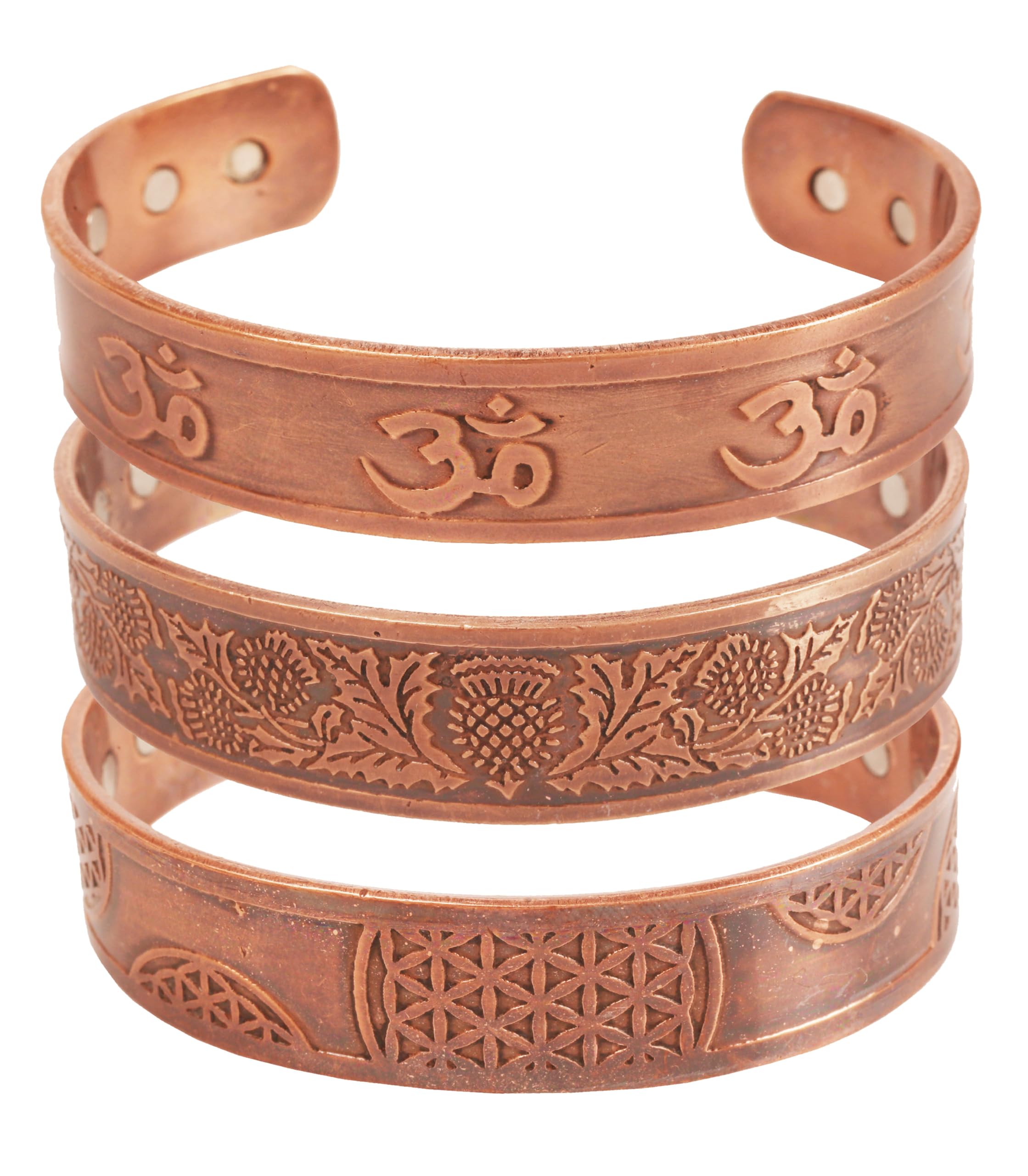 Touchstone Tibetaanse, Indiase, spirituele Boeddha armband, drie metaal Touchstone Tibetaanse, Indiase, spirituele Boeddha armband, drie metaal