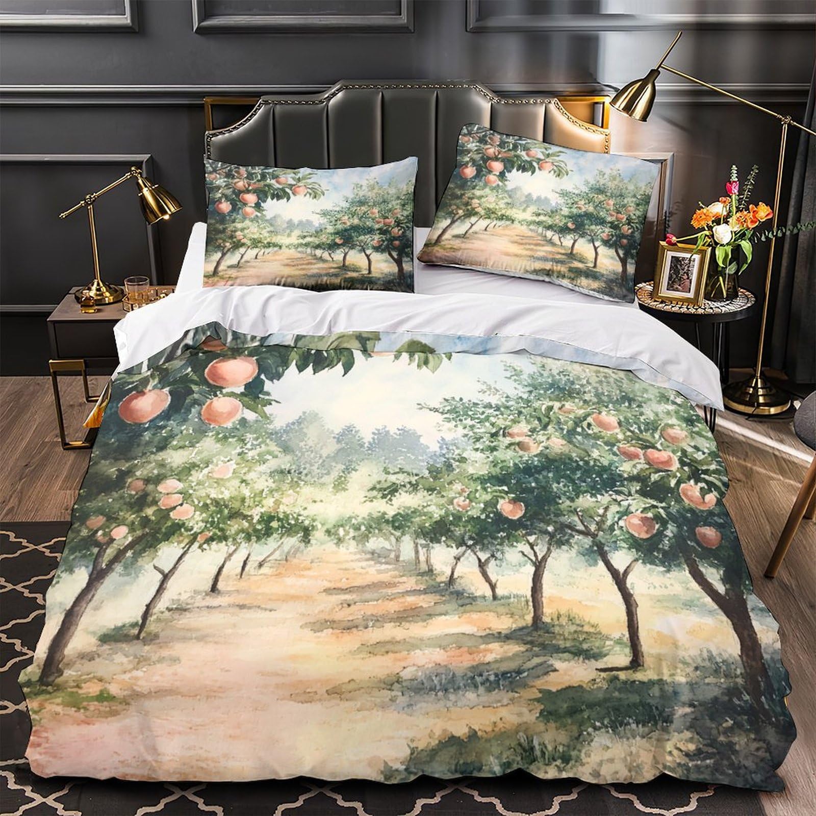 Parure de lit 3D toile d'araignée néon housse de couette microfibre respirante 260x220cm