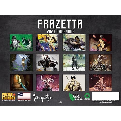Frank Frazetta Calendar 2024 Gothic Fantasy Art Wall