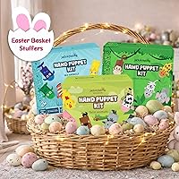 Vista 7 de jackinthebox Kit de fabricación de marionetas de mano, 6 animales de granja, kit de manualidades de fieltro para niños, kit creativo de manualidades