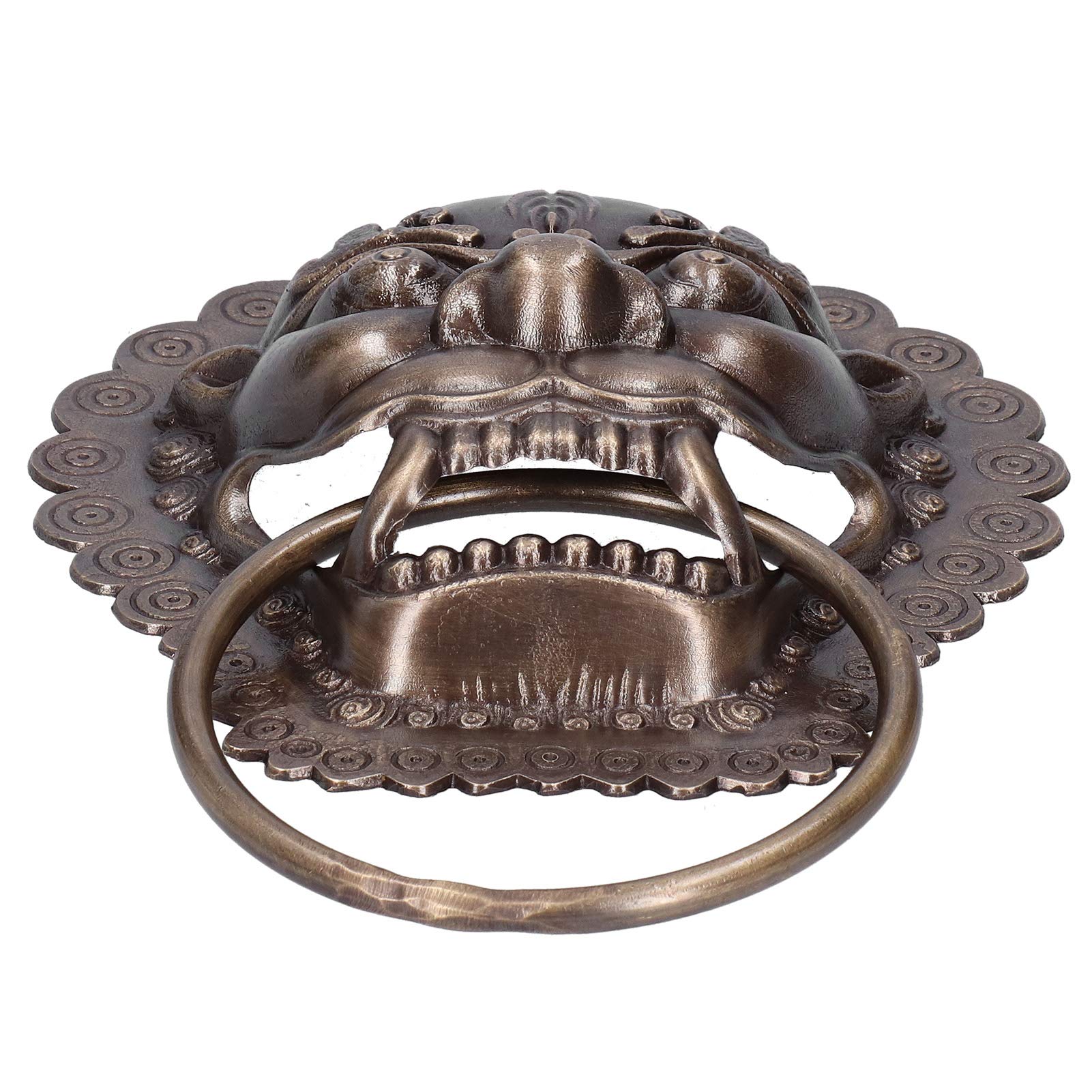 TOPINCN Heurtoir de Porte en Laiton à Tête D'animal, Pièces de Rechange Antiques Antirouille, Installation Facile pour Portes Doubles, Cours en Bois, 10,2 X 7,5 Pouces