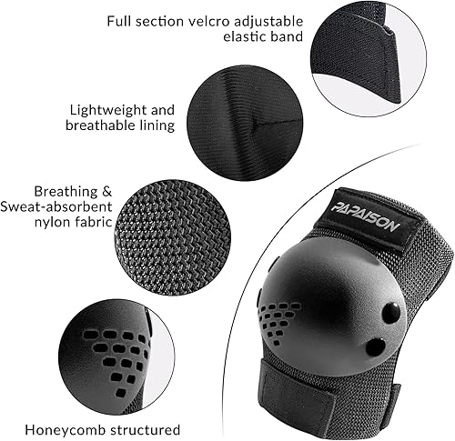 Miniatura 4 de PAPAISON Rodilleras para niñosjóvenes, coderas y muñequeras para patinaje en línea, ciclismo, monopatín, scooter, juego de equipo de protección 3 en