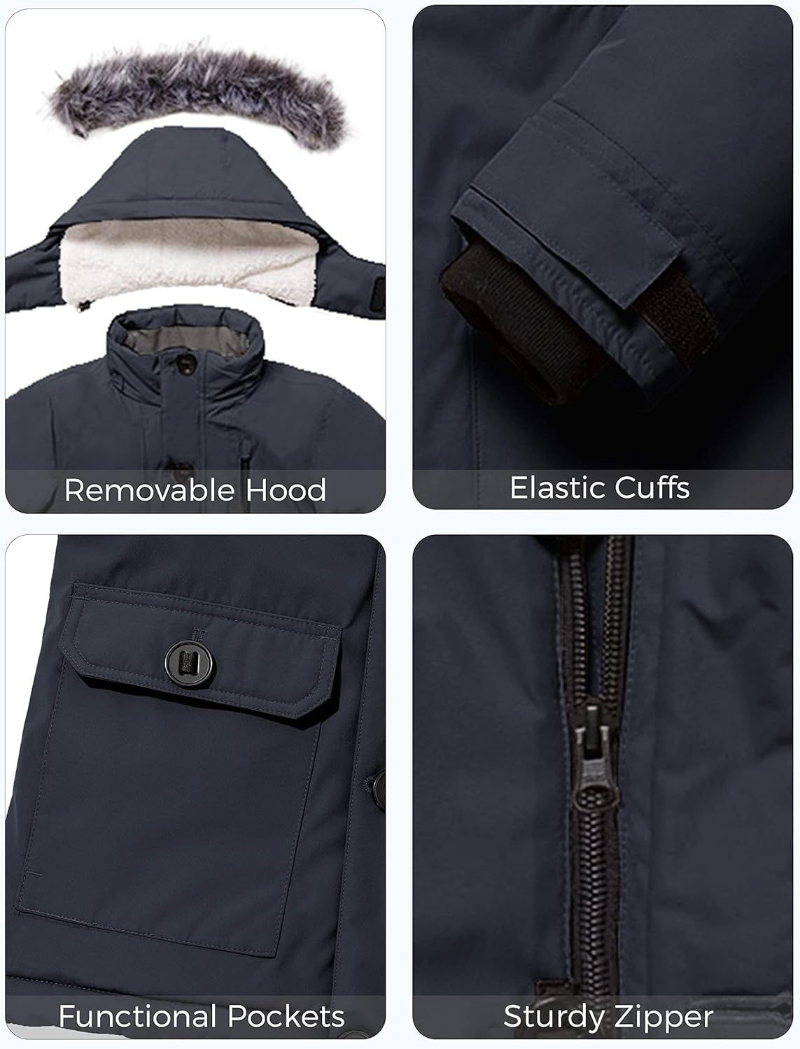 ZSHOW Boys' Hooded Winter Coat Warm Waterproof Puffer Jacket Thick Fleece Parka - Image 5