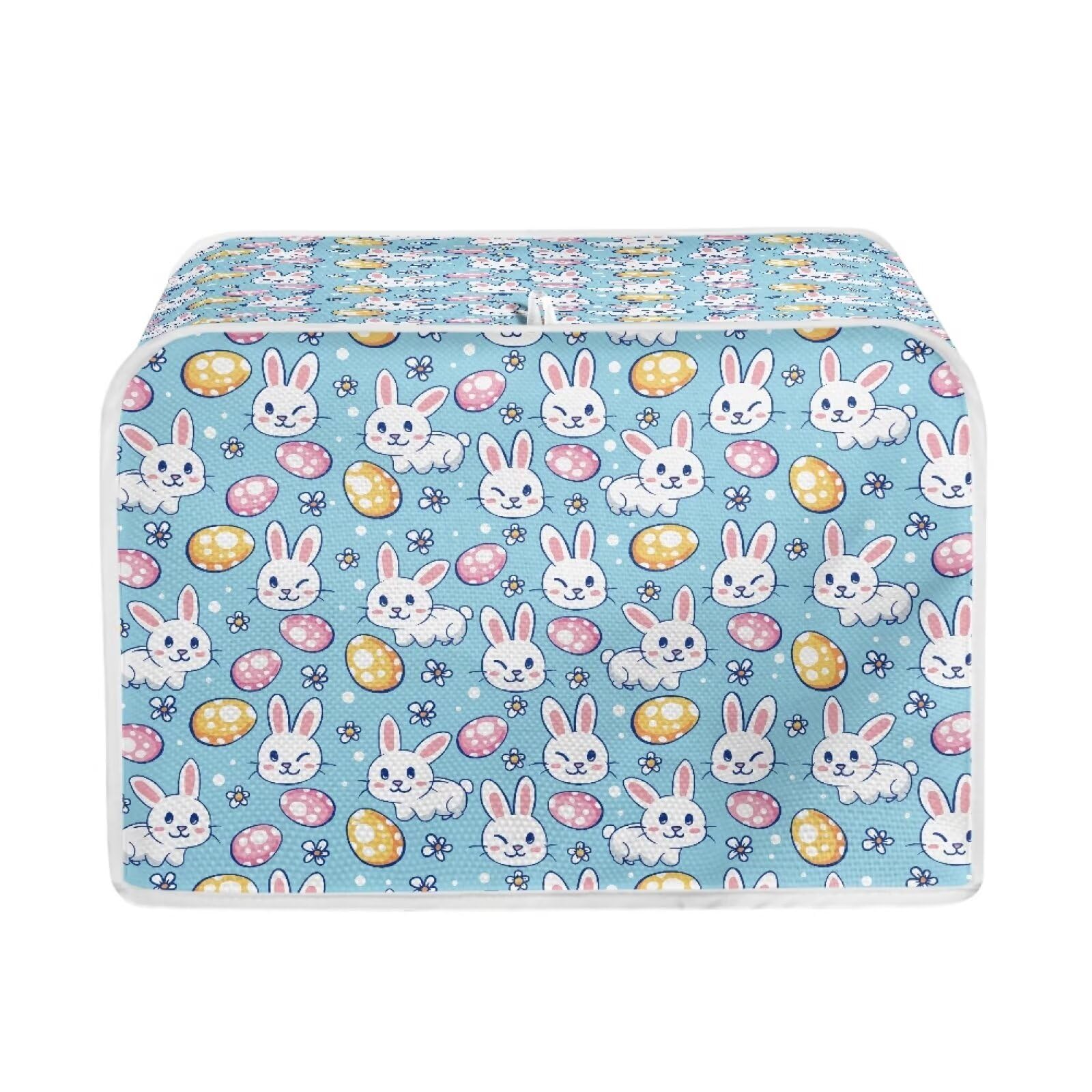 Xoenoiee Rabbit Easter Egg Print Toaster Cover Slice Toasters Cover Bread Maker Cover Kitchen Small Appliance Cover Kitchen Accessories Toaster Oven Cover for 4 Slice