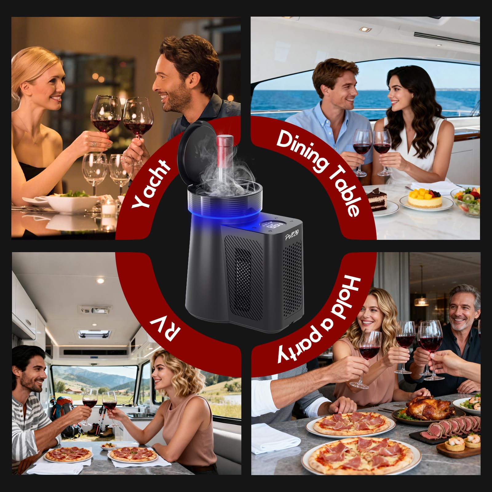 PULZO Electric Wine Chiller, 2026 Uupgraded Wine Cooler for Standard 750ml Bottles, Digital Temp Control (32°F-68°F), Low-Noise, Keeps Cold for Up to 24 Hours for Home, Patio, Yacht — Amazon image 8