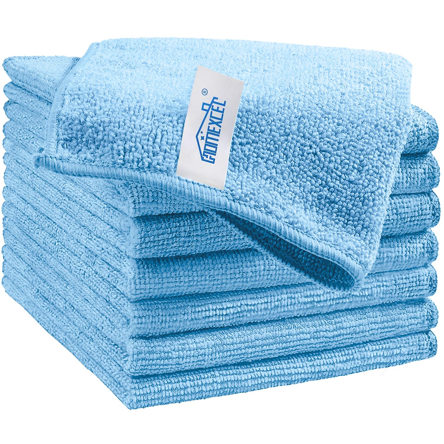 HOMEXCEL 8PK Microfiber Cleaning Cloth, Cleaning Rags for Home, 11.5x11.5in