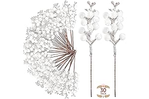 Sggvecsy 30 Pcs Christmas Glitter Berries Stems