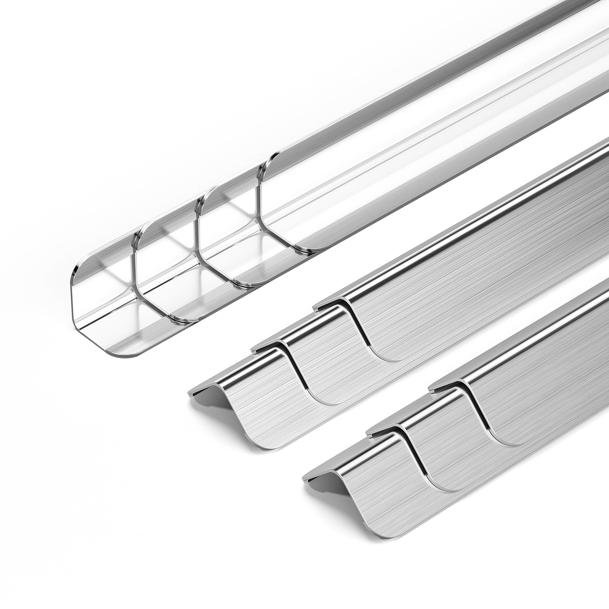 0.5x0.5x48 inches 304 stainless steel wall corner guards (10-pack) heavy duty rounded corner protector, smooth folded edge design for wall protection-no adhesive