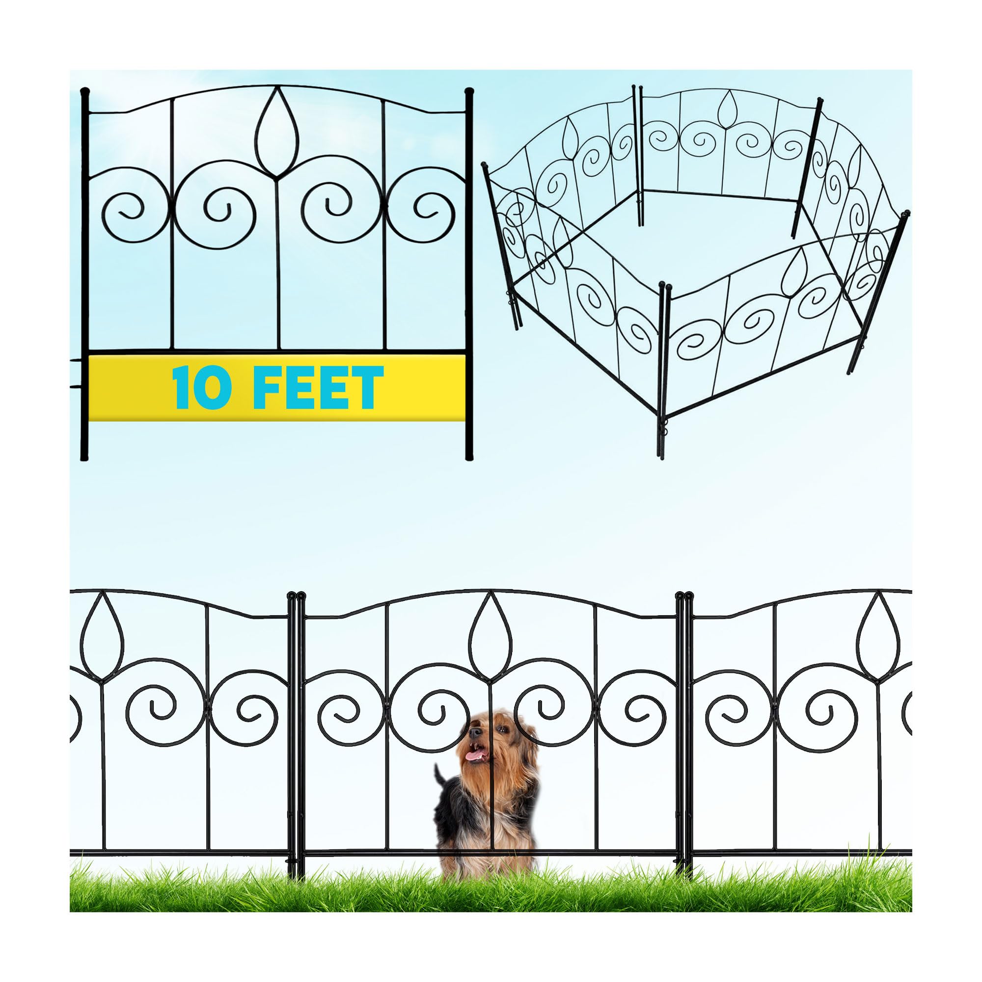 Gray Bunny Decorative Garden Fence for Dogs, Garden Fencing Animal