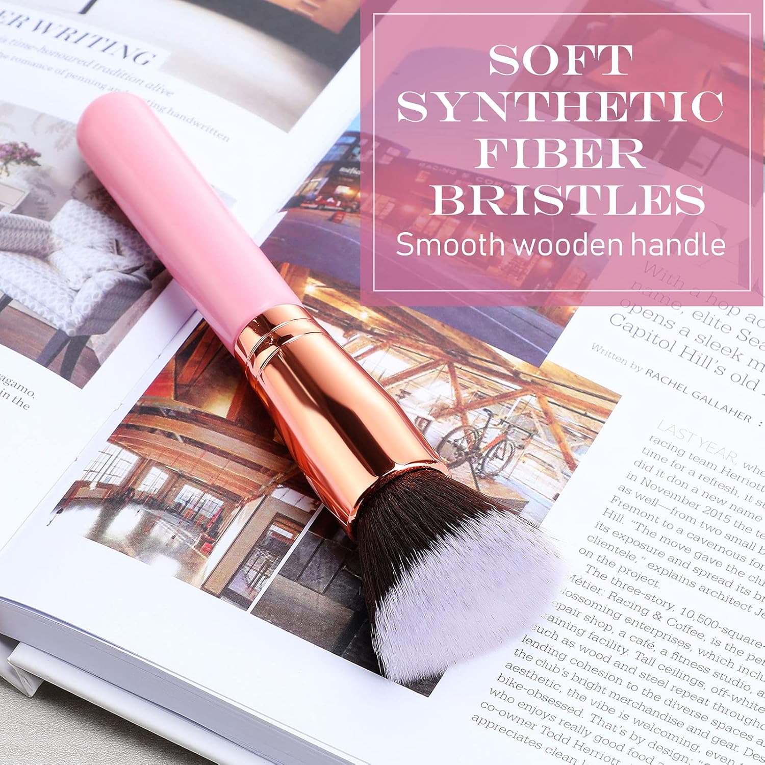 3 Pieces Flat Top Kabuki Foundation Brush Face Powder Brush Foundation Makeup Brush Synthetic Makeup Brush Face Base Brush for Blending Buffing Stippling, Liquid, Cream and Powder : Beauty & Personal Care