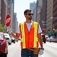 Vista 14 de G & F Products Chaleco de seguridad reflectante de alta visibilidad con bolsillos multifunción ANSI Clase 2