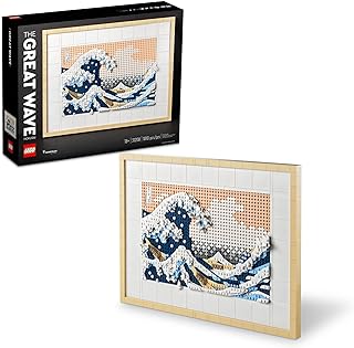 LEGO Art Hokusai â€“ The Great Wave 31208, 3D Japanese Wall Art Craft Kit, Framed Ocean Canvas, Creative Activity Hobbies for Adults, DIY Home, Office Decor