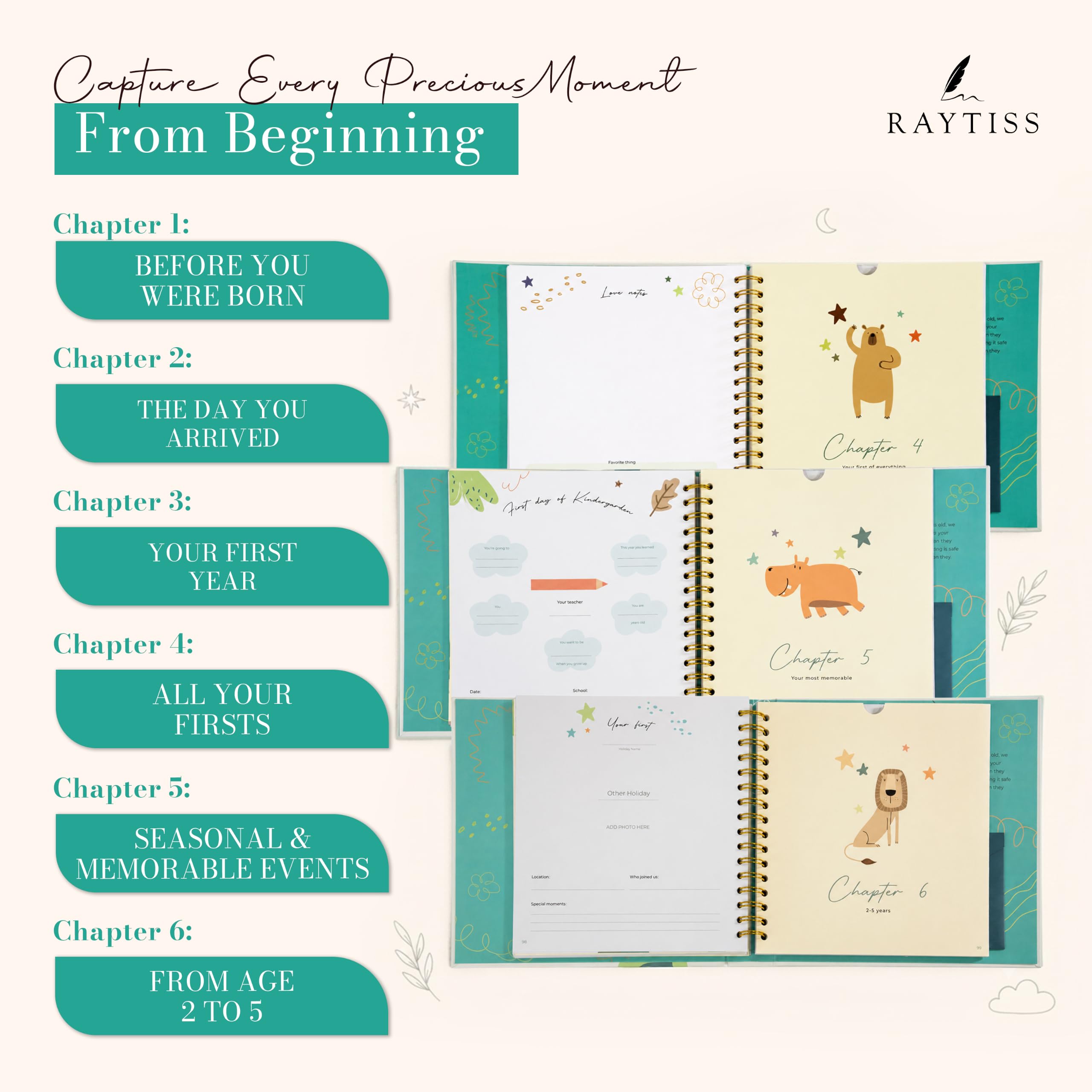 Babybücher Andenken - Schwangerschaftstagebuch und Erinnerungsbuch Scrapbook Album Neugeborene bis 5 Jahre - Fotobuch Taschen, Geschenkbox & Brief zum Öffnen bei 21 - Baby Geschenk für Jungen