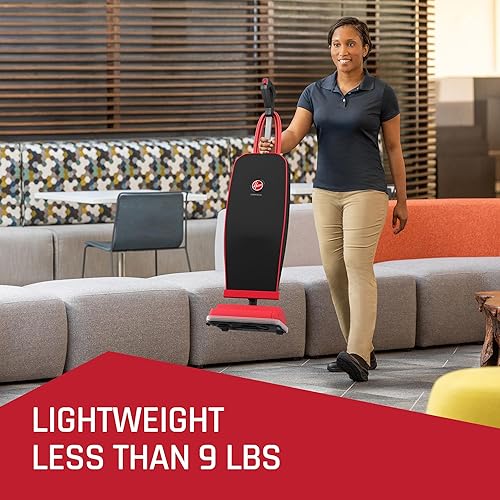 Miniatura 4 de Hoover Commercial Prime Lite - Aspiradora vertical para alfombras y suelos duros, grado profesional en bolsa, CH50300, color rojo