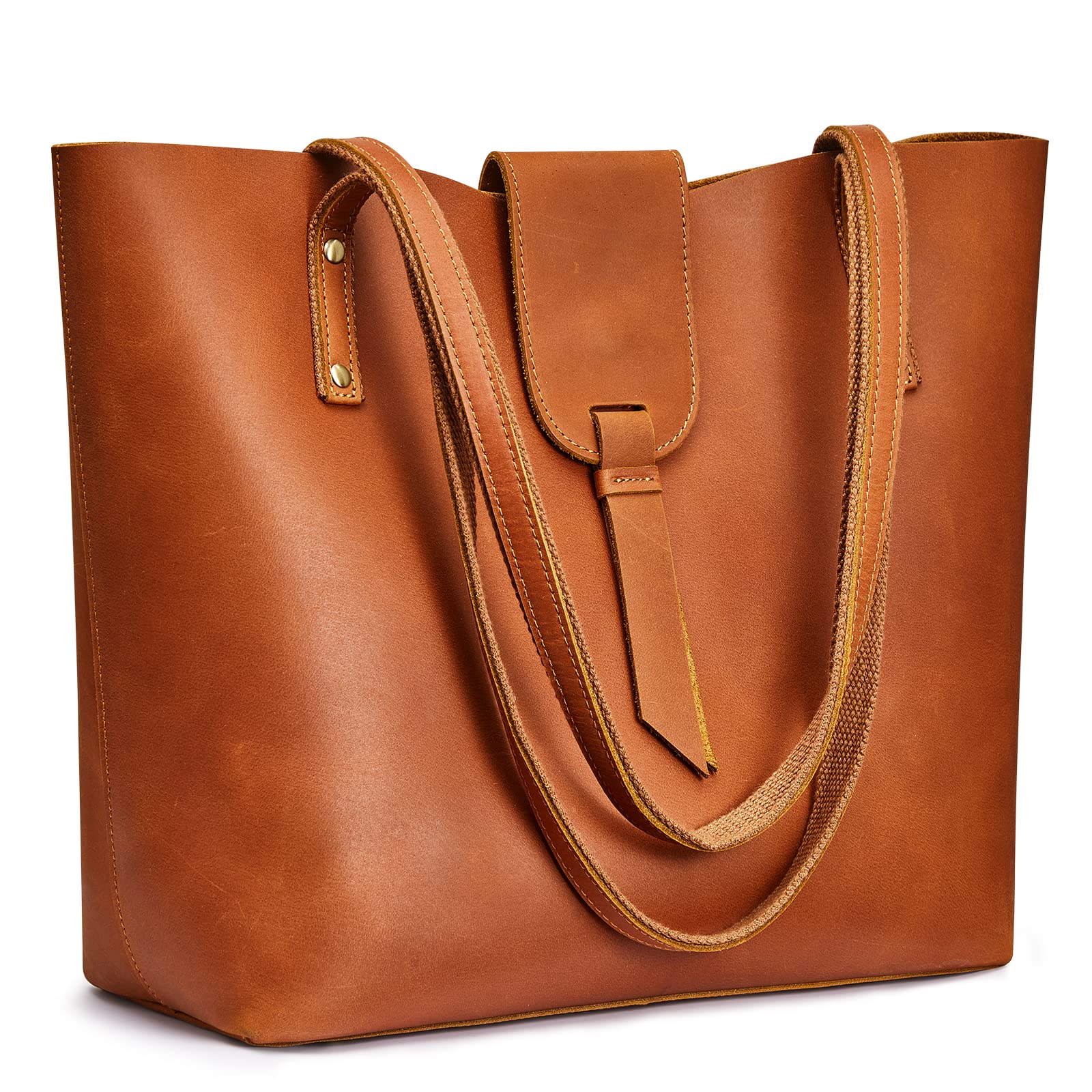 S-ZONE Genuine Leather Tote Bag for Women with Purse Organizer Large Shoulder Handbags Work