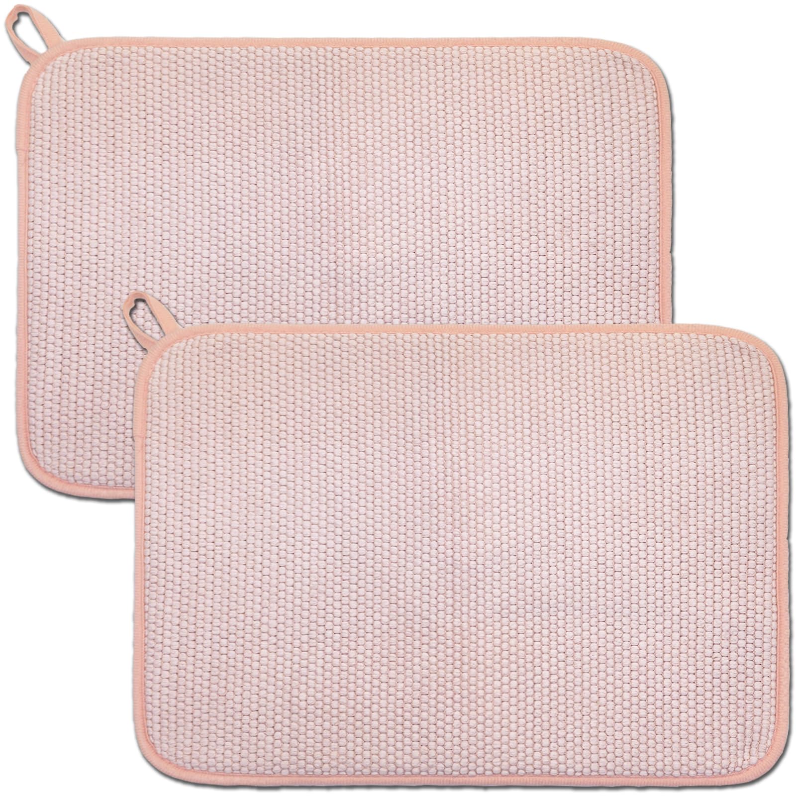 Pink Dish Drying Mats for Kitchen Counter 2 Pack Dish Drying Mat Drying Pad Dish Rack Drainer Mat