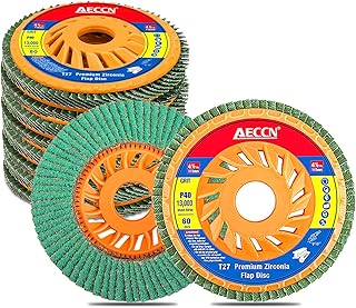 AECCN Profi-Fächerscheiben │ Grün │ 10 Stück │ Ø 115 mm │ Korn 40) │ Inox │Schleifscheiben │ Lamellenscheiben │ Fächerschl...