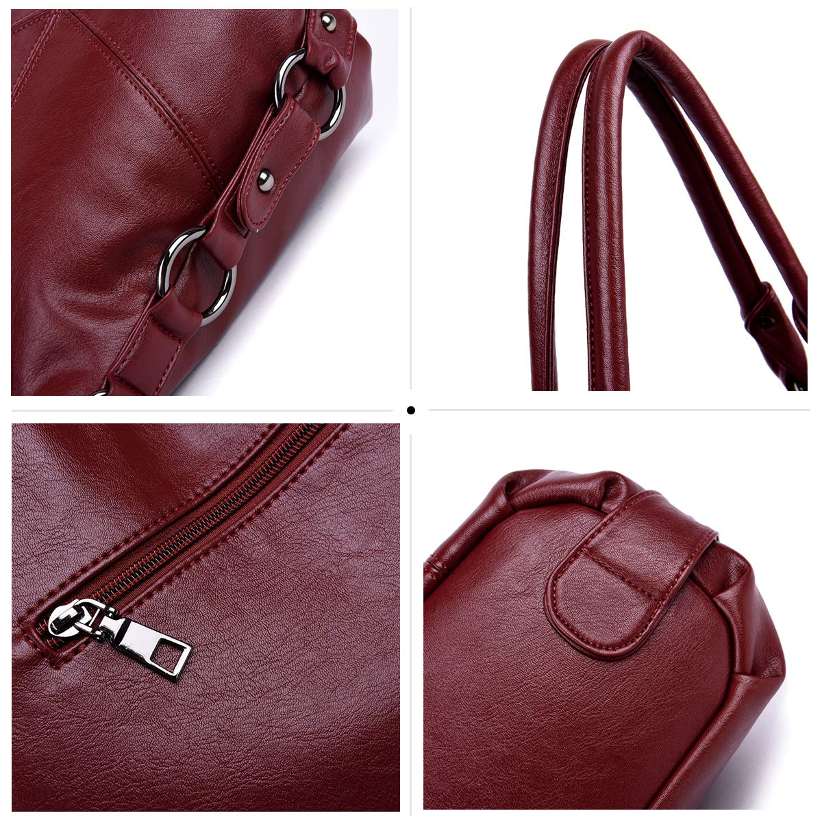 Bolsos de Mano Mujer Moda Cuero Bolsos Bandolera Gran Capacidad Bolsos Totes Shoppers y Bolsos de Hombro