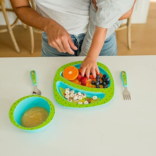 Vista 31 de The First Years Bluey - Juego de vajilla de 4 piezas, sin BPA, apto para lavavajillas, con plato dividido, cuenco, tenedor, cuchara, multicolor