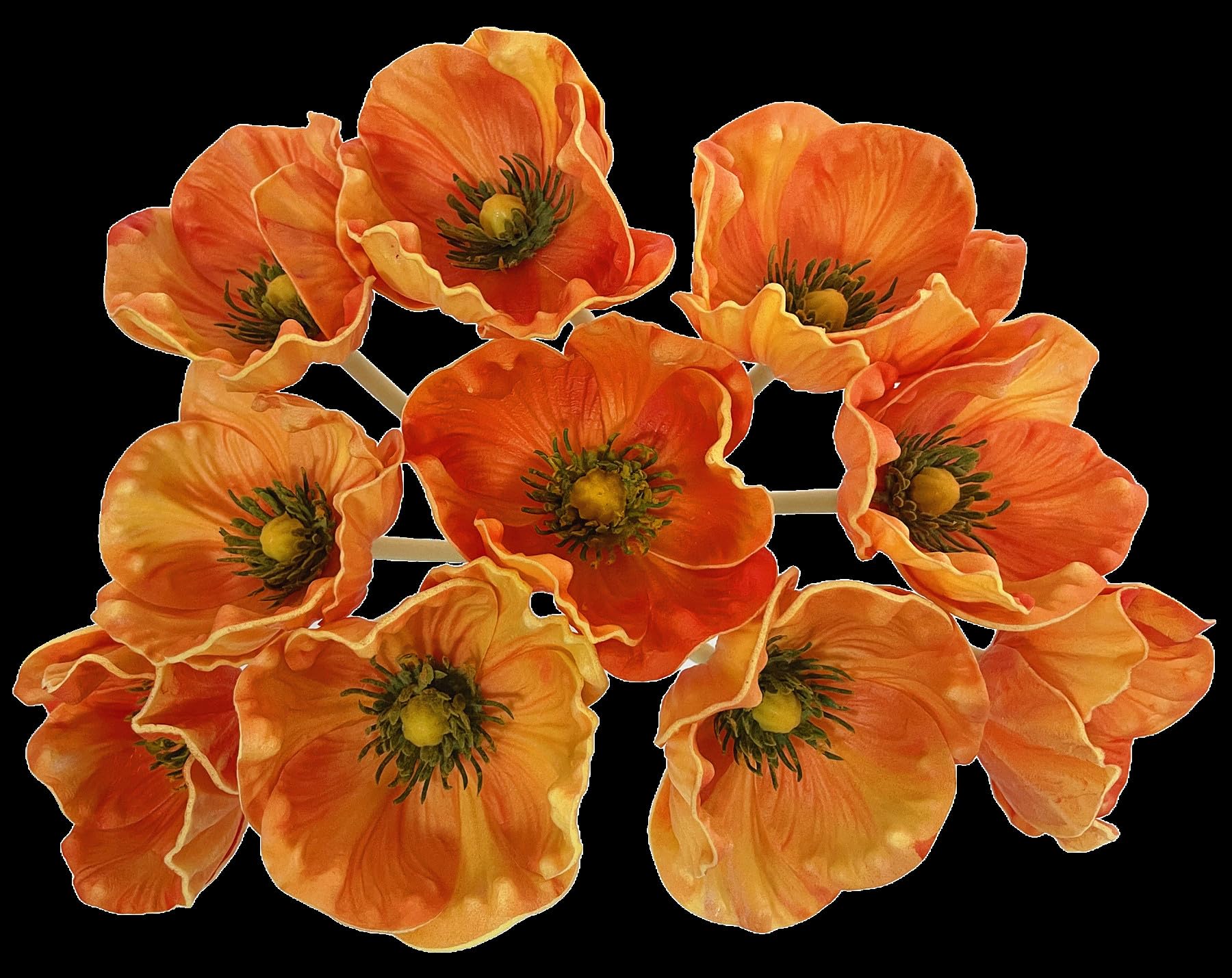 Coquelicots artificiels toucher véritable en latex PU pour un bouquet haut de gamme