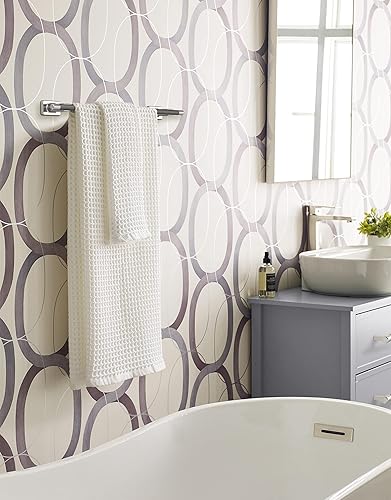 Vista 181 de Amerock BH26615PNBBZ Toallero de níquel pulido/champán dorado Toallero de 24 pulgadas (24.016 in) Esquire Toallero de baño Accesorios