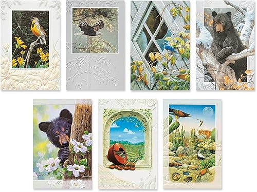 Miniatura 8 de Surtido de tarjetas de felicitación en relieve en caja, vida silvestre, 36 unidades