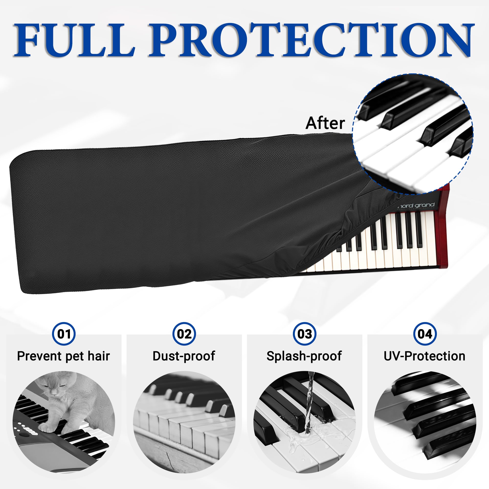 Musiin 88 Keys Piano Keyboard Dust Cover, Compatible with Nord Grand2,Nord Grand,Nord Piano 6 88 - Image 4