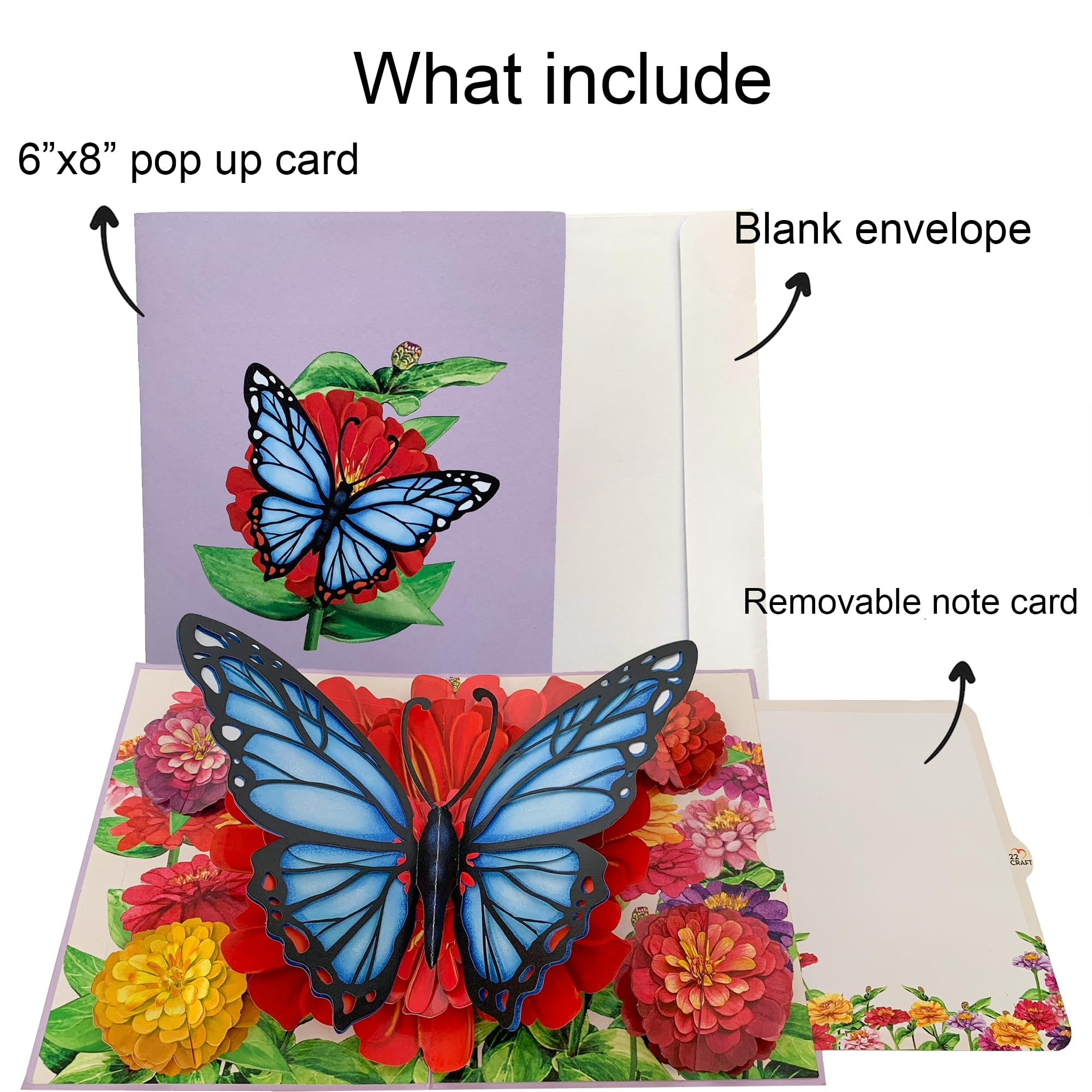 Ribbli Blue Morpho Helena Pop-Up Karte - Magischer 3D Schmetterling Für Geburtstage & Feiertage