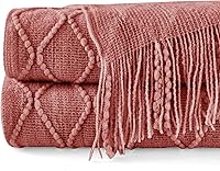 Vista 258 de inhand Knitted Throw Blankets for Couch and Bed, Soft Cozy Knit Blanket with Tassel, Black Lightweight Decorative Blankets and Throws, Farmhouse